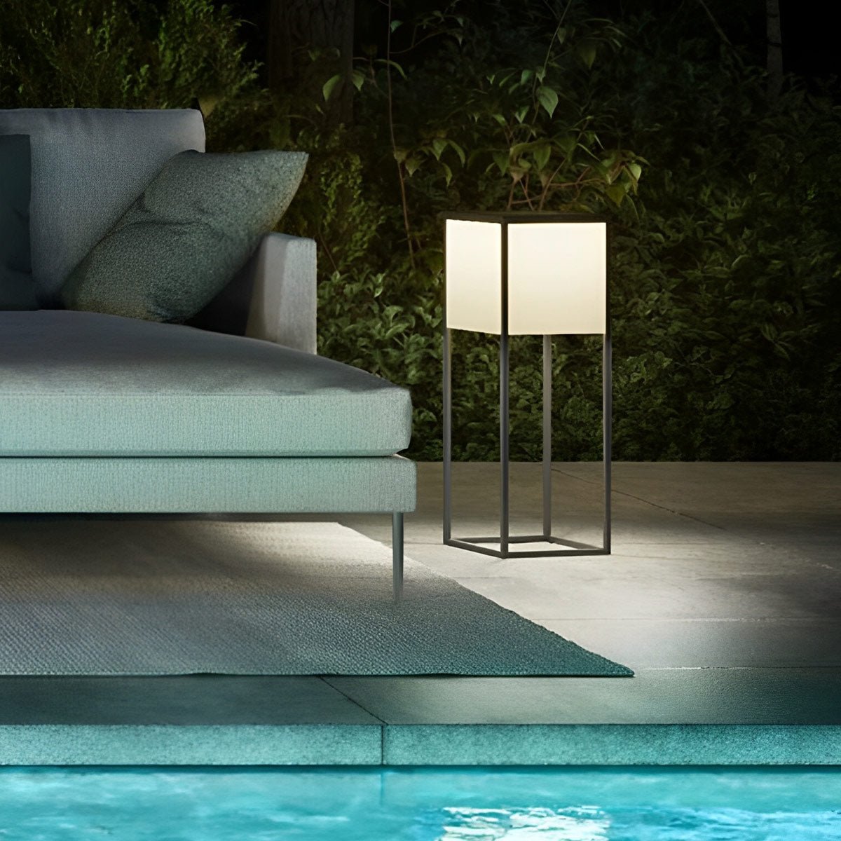 Waterproof Modern Minimalist Stainless Steel Rectangular LED Outdoor Floor Lamp - Flyachilles