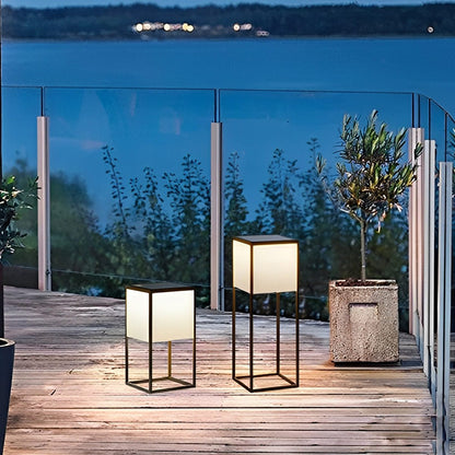 Waterproof Modern Minimalist Stainless Steel Rectangular LED Outdoor Floor Lamp - Flyachilles