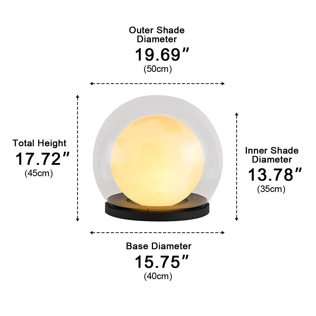Waterproof Modern Moon Bubble Post Light Pillar Lamp