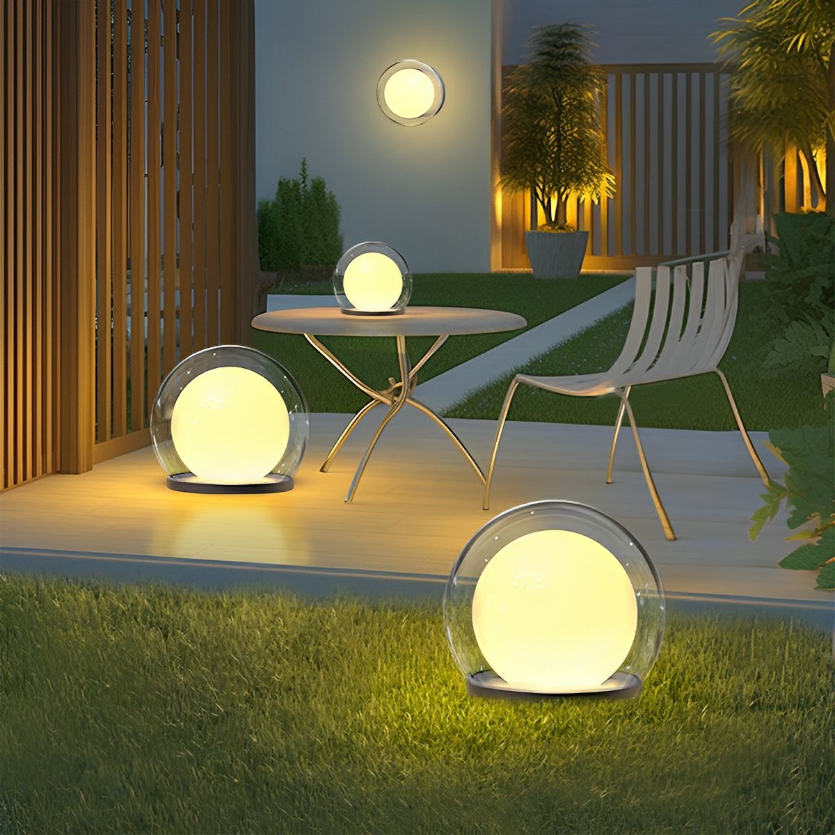 Waterproof Modern Moon Bubble Post Light Landscape Light - Flyachilles