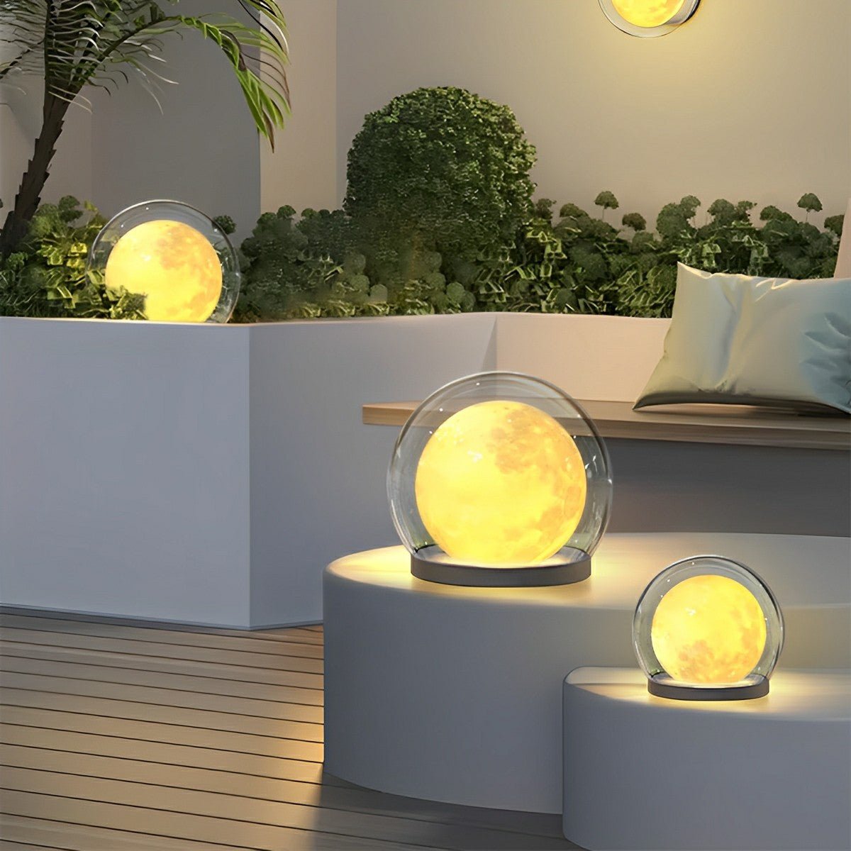 Waterproof Modern Moon Bubble Post Light Pillar Lamp