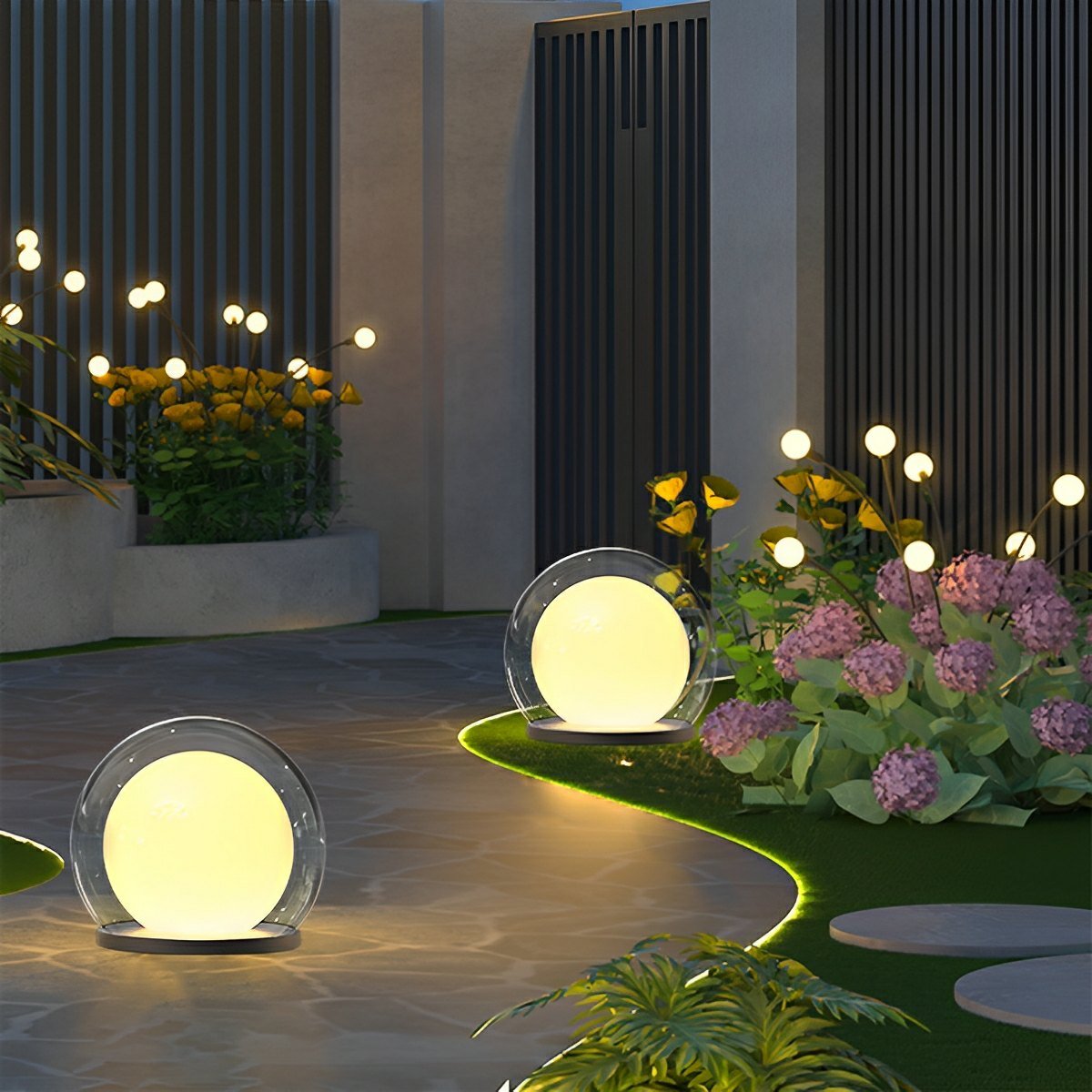 Waterproof Modern Moon Bubble Post Light Landscape Light - Flyachilles