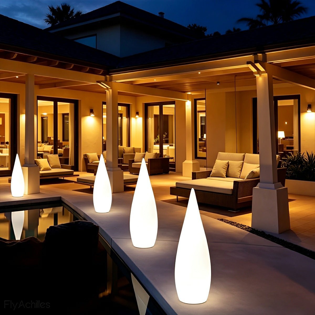 Waterproof Modern Outdoor LED Cone Lights Lawn Landscape Lighting - Flyachilles