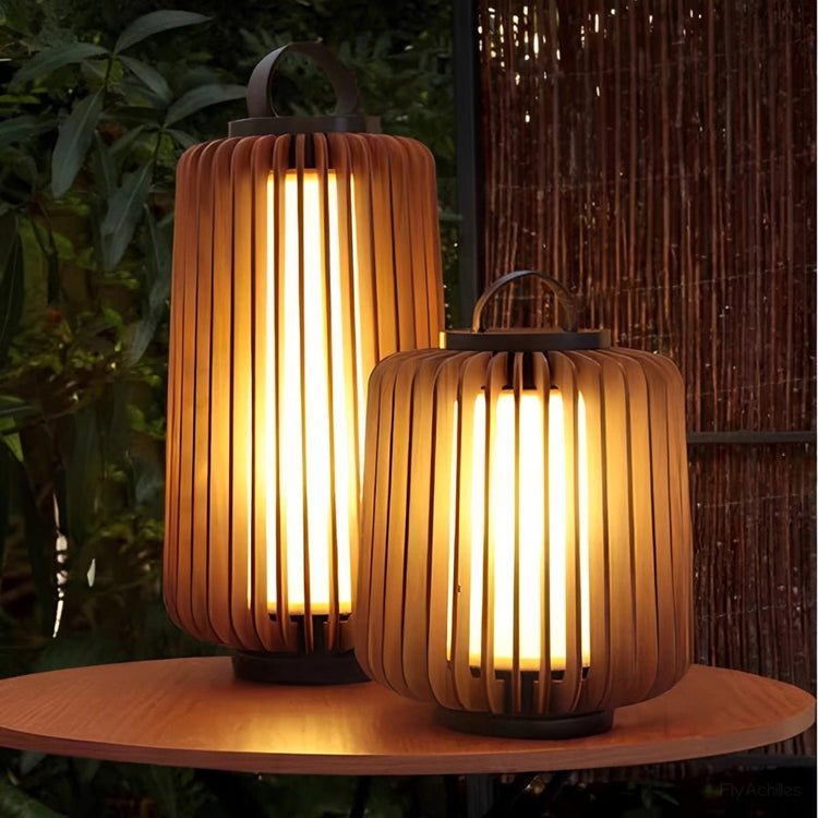 Waterproof Modern Ribbed Cylindrical LED Outdoor Floor Lamp Lantern - Flyachilles