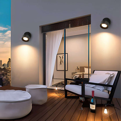 Waterproof Modern Round Adjustable Angle Outdoor Porch LED Wall Lights - Flyachilles