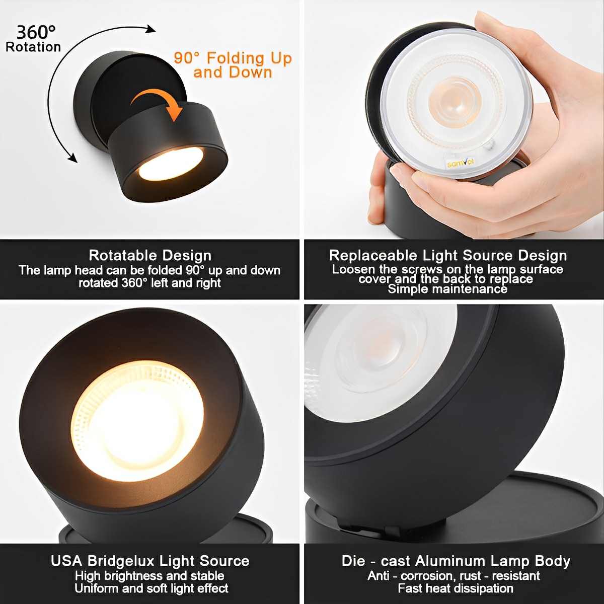 Waterproof Modern Round Adjustable Angle Outdoor Porch LED Wall Lights - Flyachilles