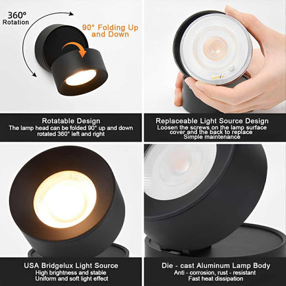 Waterproof Modern Round Adjustable Angle Outdoor Porch LED Wall Lights - Flyachilles
