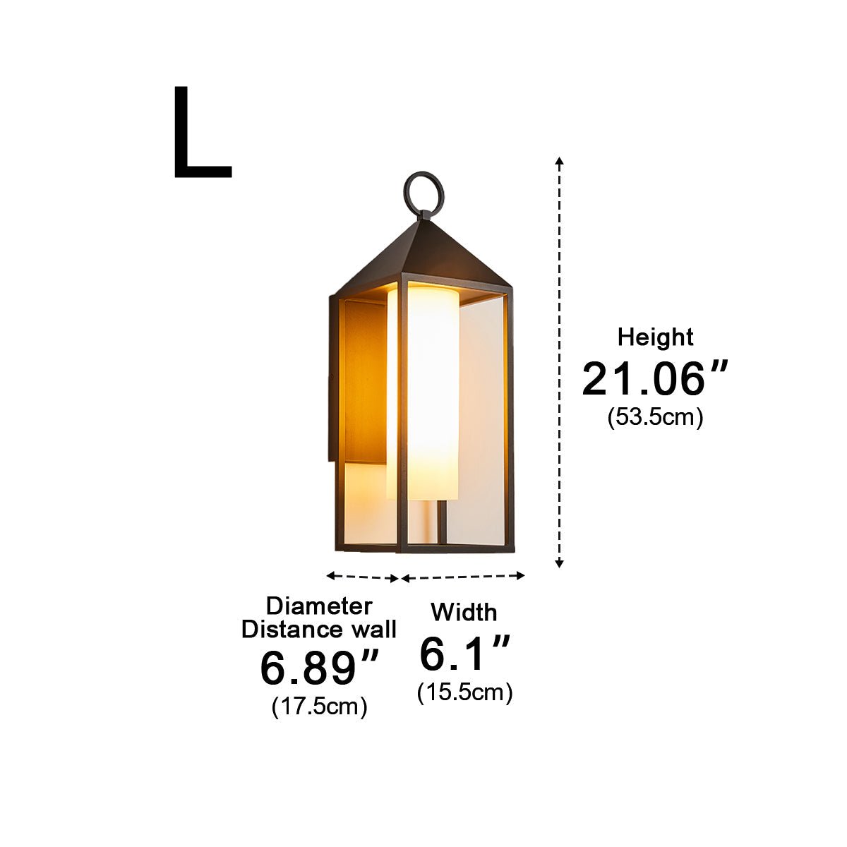 Waterproof Modern Rustic Rectangular Lantern Outdoor LED Porch Wall Lights - Flyachilles