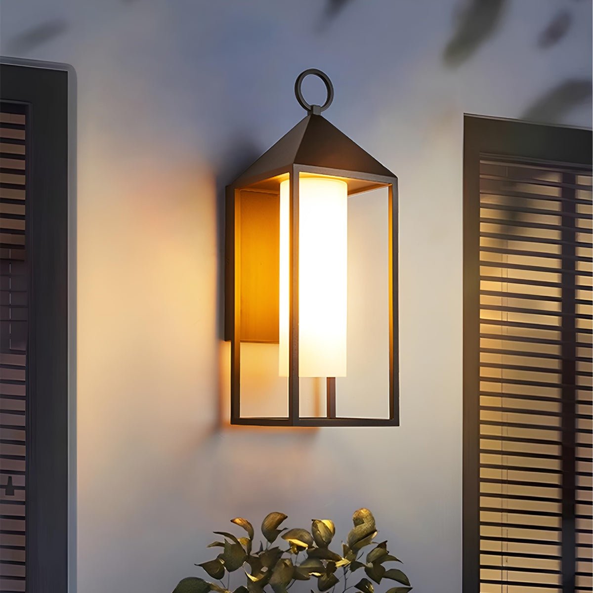 Waterproof Modern Rustic Rectangular Lantern Outdoor LED Porch Wall Lights - Flyachilles