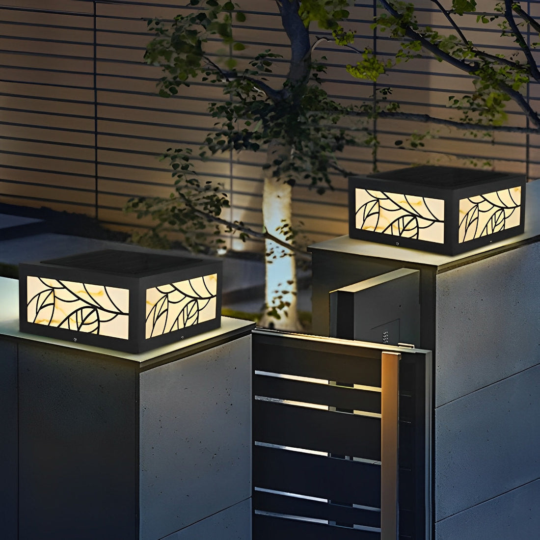 Waterproof Modern Square LED Solar Outdoor Deck Post Lights Pillar Light - Flyachilles