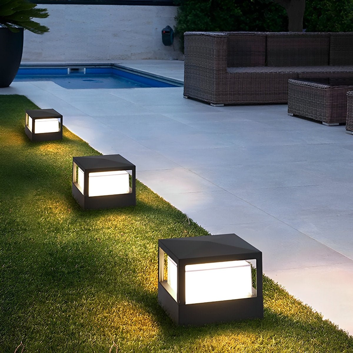 Waterproof Modern Square Outdoor Post Cap Light Fence Landscape Light - Flyachilles