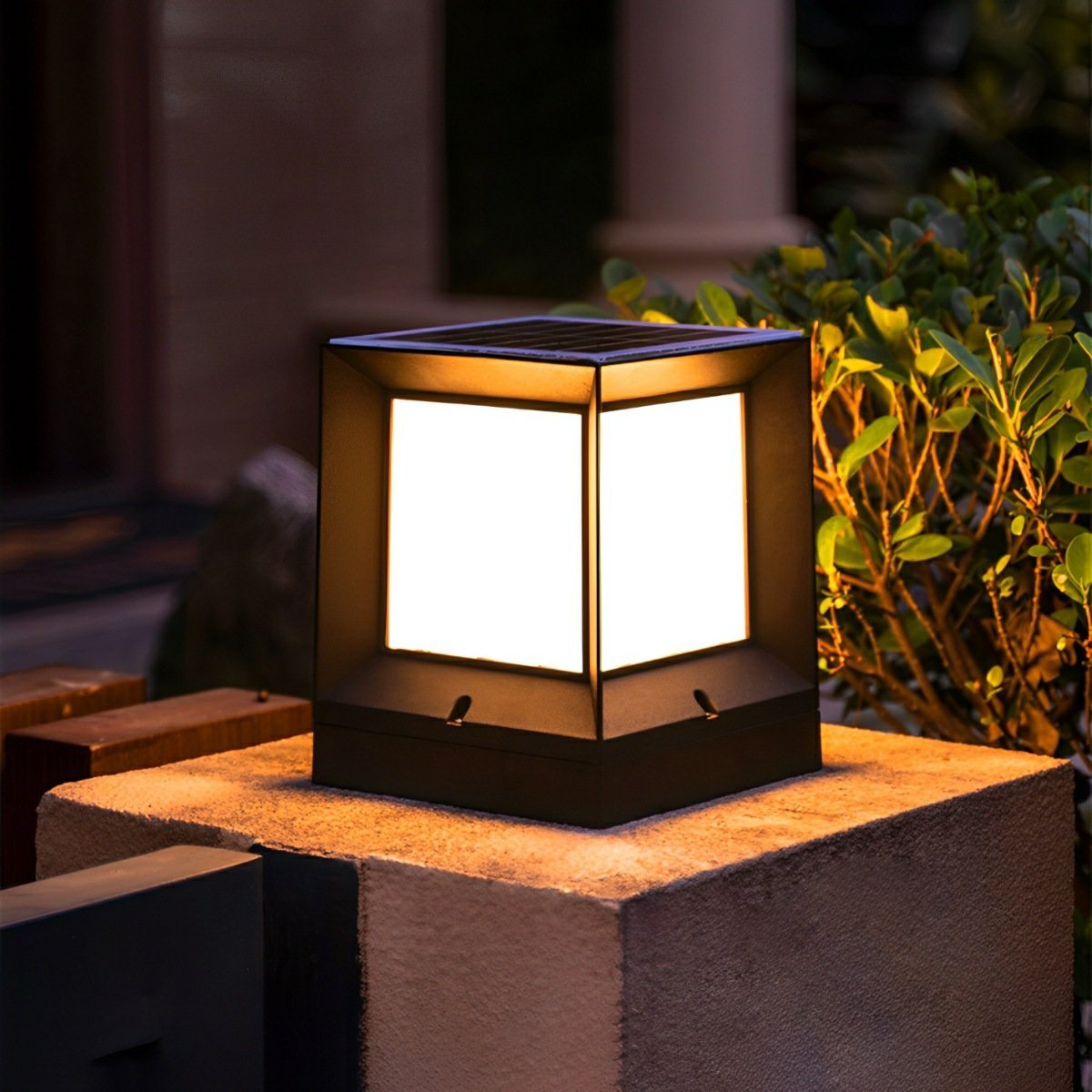 Waterproof Modern Square Solar LED Outdoor Post Lights - Flyachilles