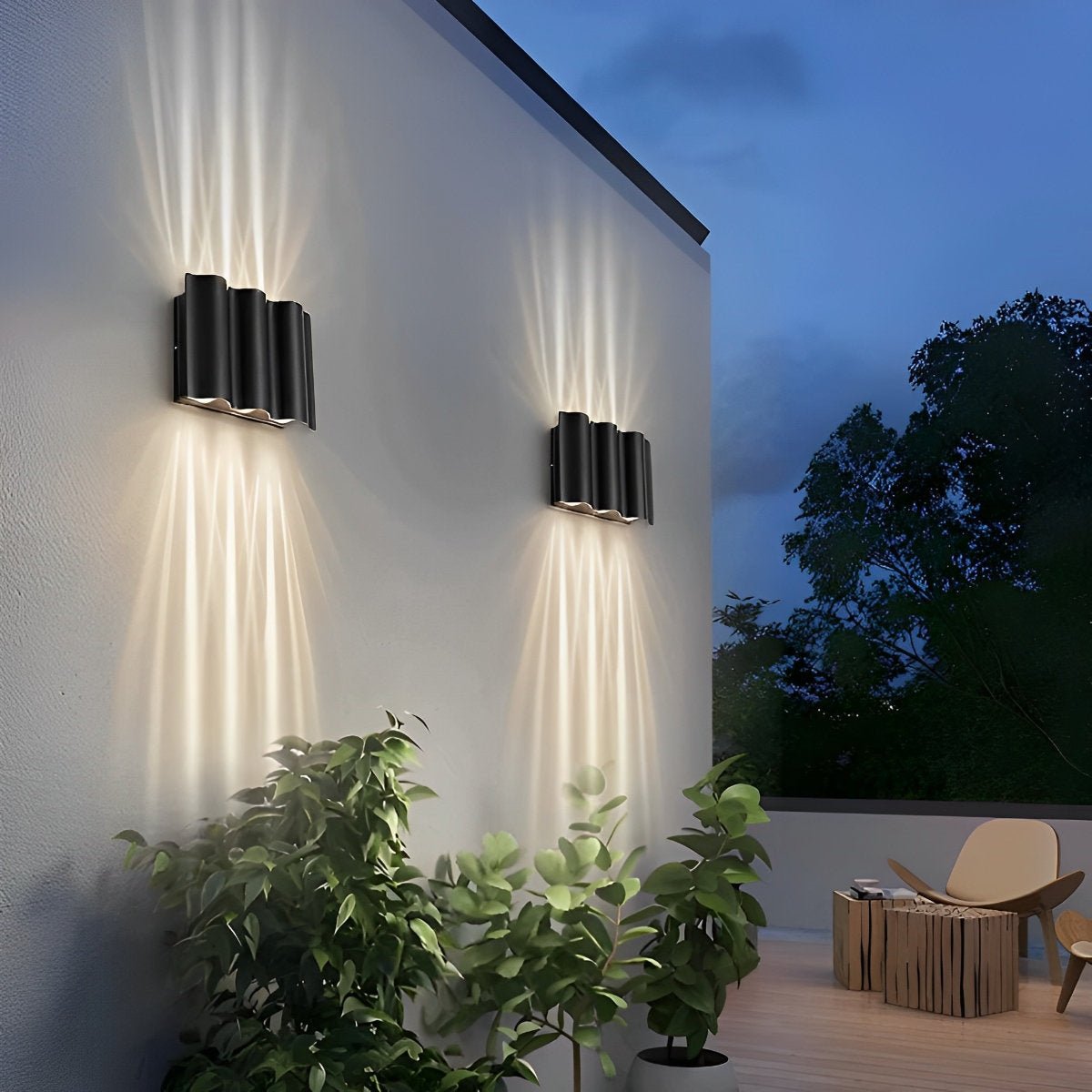 Arc Design LED Up Down Wall Sconce – Waterproof Outdoor Light – Flyachilles