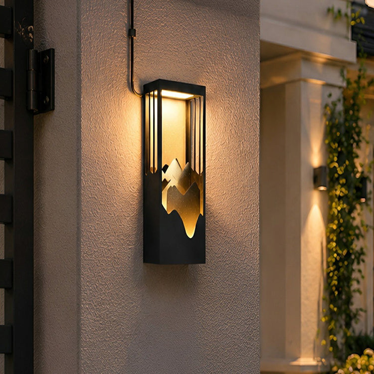 Waterproof Mountain Scenery Led Wall Sconce Garden Wall Light - Flyachilles