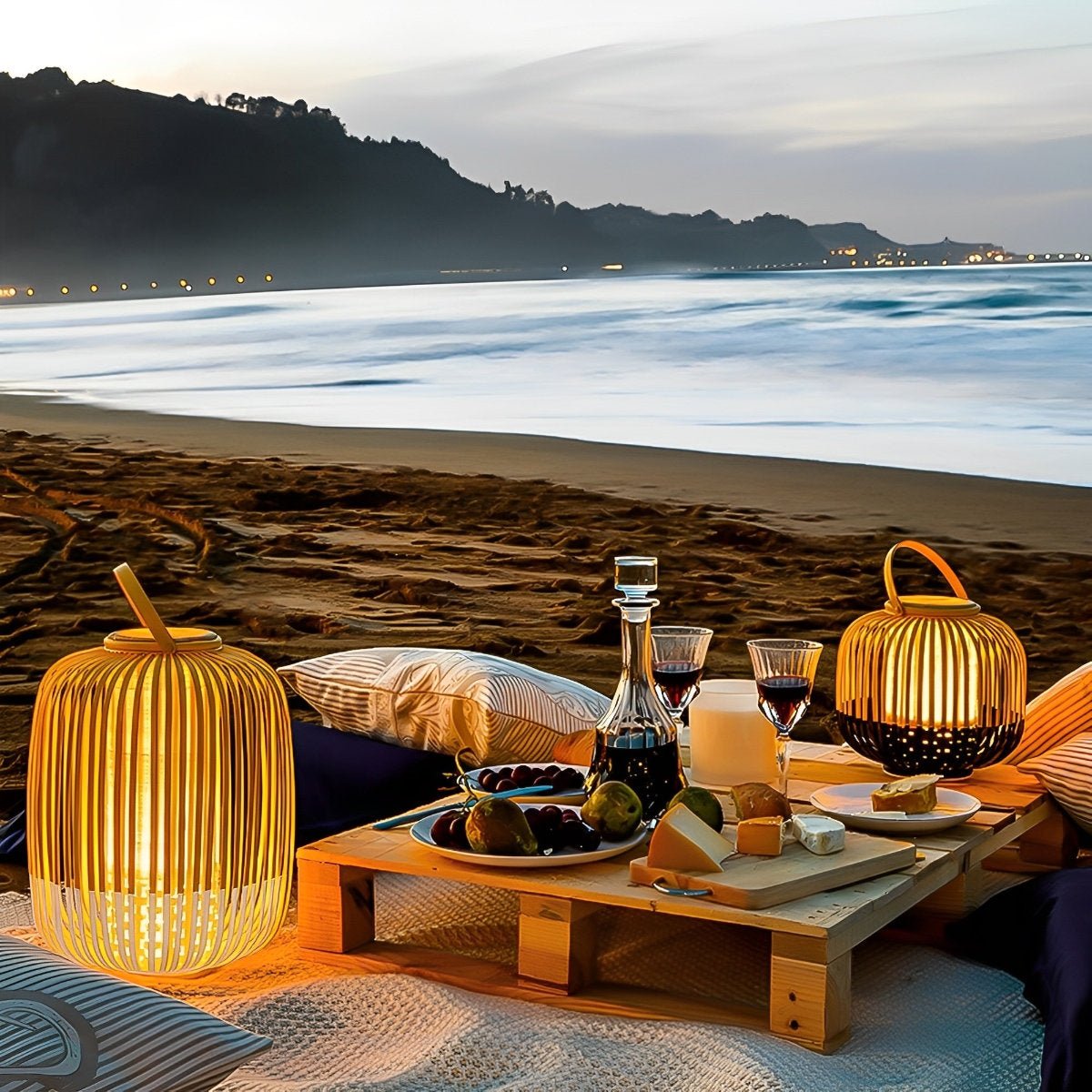 Handmade Waterproof Outdoor Bamboo Light Hanging Lanterns