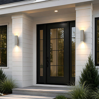Waterproof Outdoor Concrete Rectangulart Up&amp;Down Exterior Porch LED Wall Lights - Flyachilles