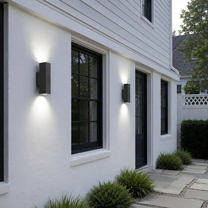 Waterproof Outdoor Concrete Rectangulart Up&amp;Down Exterior Porch LED Wall Lights - Flyachilles