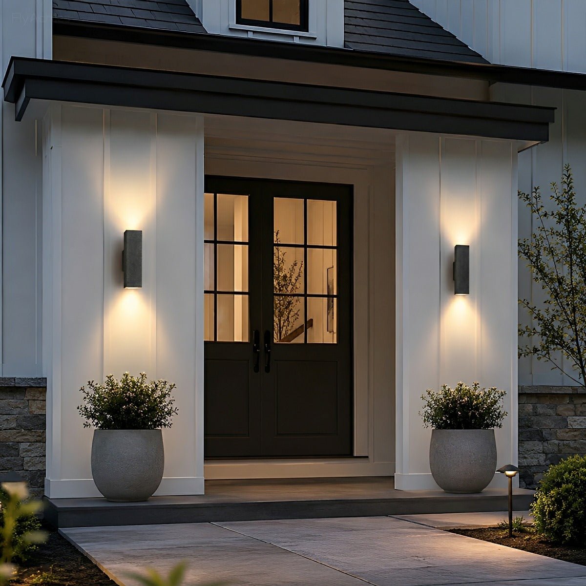 Waterproof Outdoor Concrete Rectangulart Up&amp;Down Exterior Porch LED Wall Lights - Flyachilles