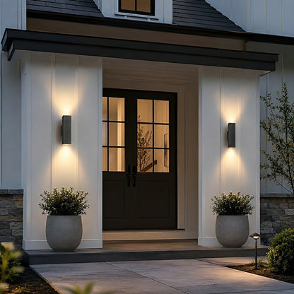 Waterproof Outdoor Concrete Rectangulart Up&amp;Down Exterior Porch LED Wall Lights - Flyachilles