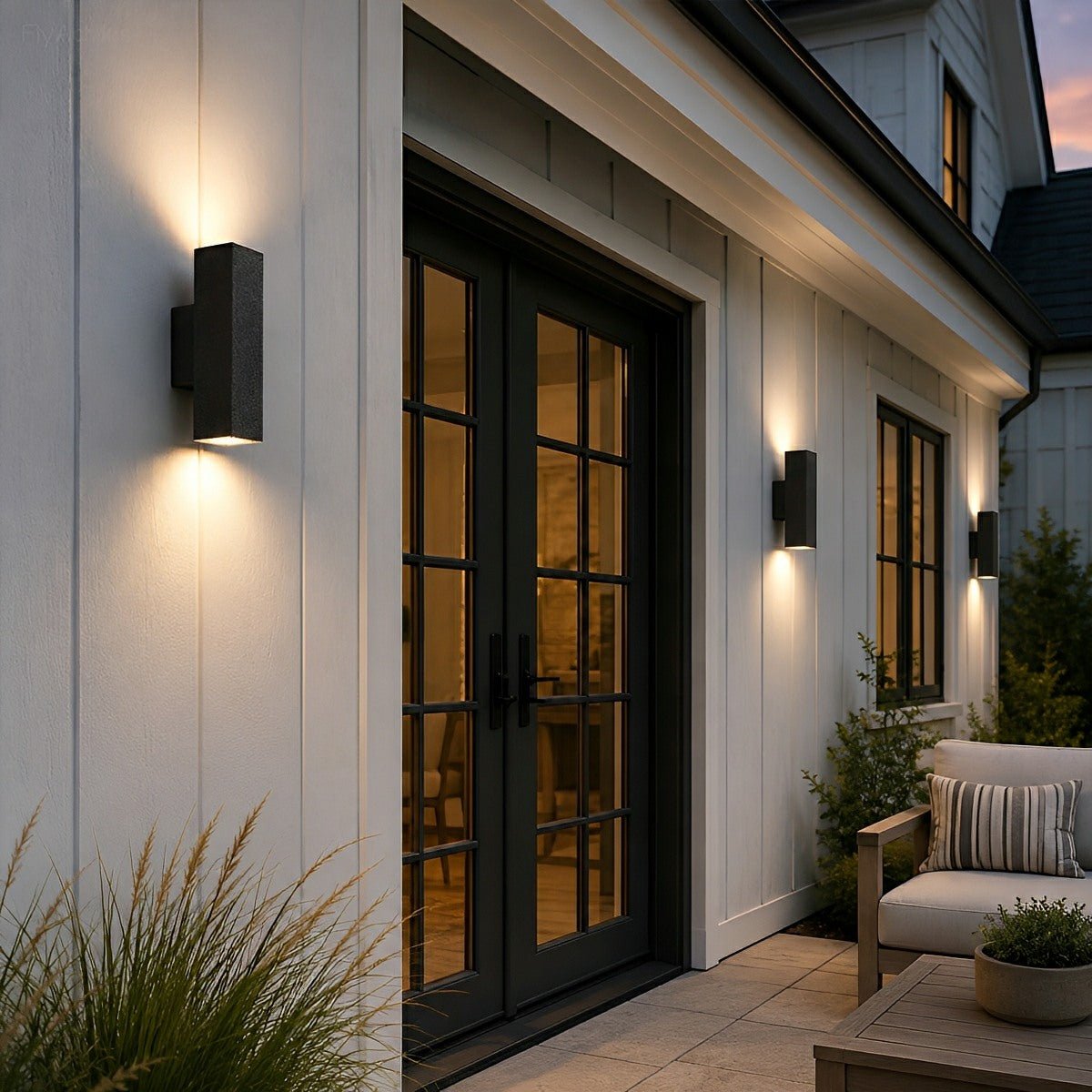 Waterproof Outdoor Concrete Rectangulart Up&amp;Down Exterior Porch LED Wall Lights - Flyachilles