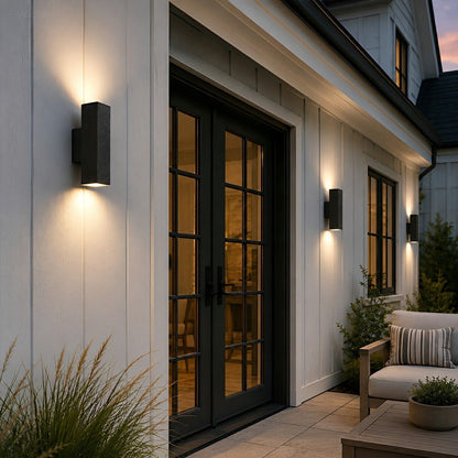 Waterproof Outdoor Concrete Rectangulart Up&amp;Down Exterior Porch LED Wall Lights - Flyachilles