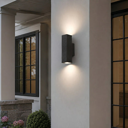 Waterproof Outdoor Concrete Rectangulart Up&amp;Down Exterior Porch LED Wall Lights - Flyachilles