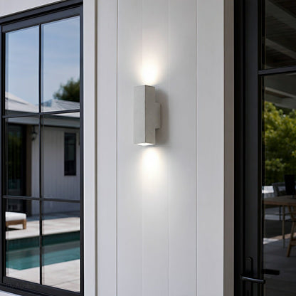 Waterproof Outdoor Concrete Rectangulart Up&amp;Down Exterior Porch LED Wall Lights - Flyachilles