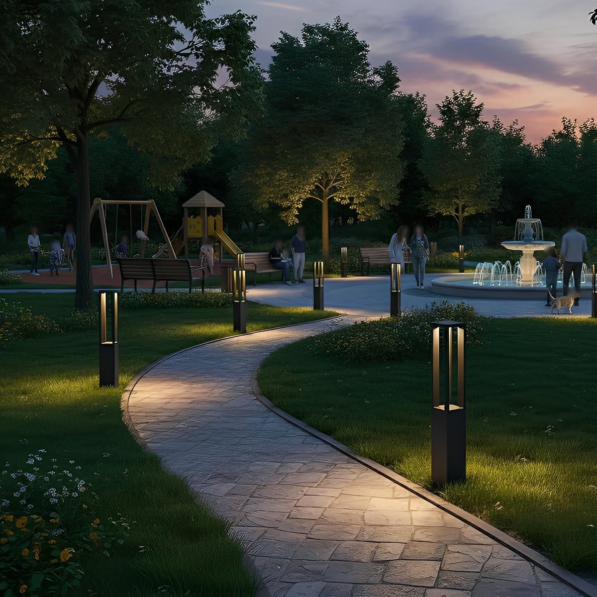 Waterproof Outdoor Garden LED Lawn Lamp Bollard Path Lights - Flyachilles