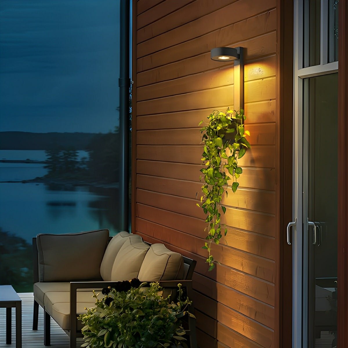 outdoor light up plant pots Waterproof Outdoor LED Porch Wall Light with Plant Pot Hardwired / 23.6" / Single