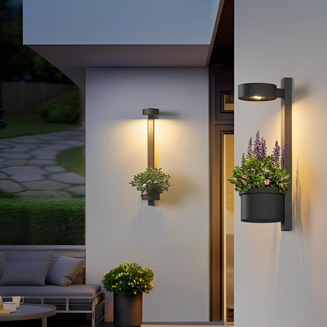 Waterproof Outdoor LED Porch Wall Lights Plant Pot - Flyachilles