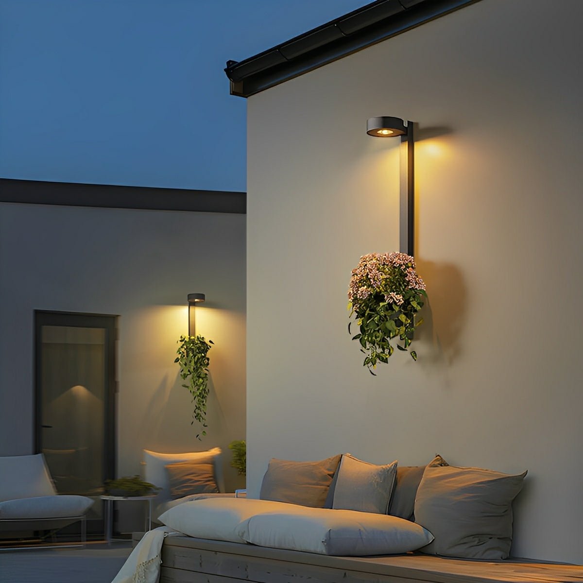 outdoor light up plant pots Waterproof Outdoor LED Porch Wall Light with Plant Pot Solar / 35.4