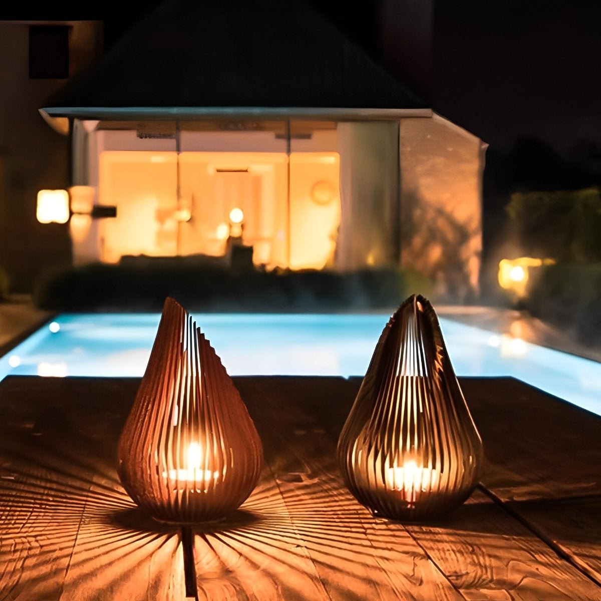 Waterproof Outdoor Steel Tulip Tea - Light Candleholders - Flyachilles