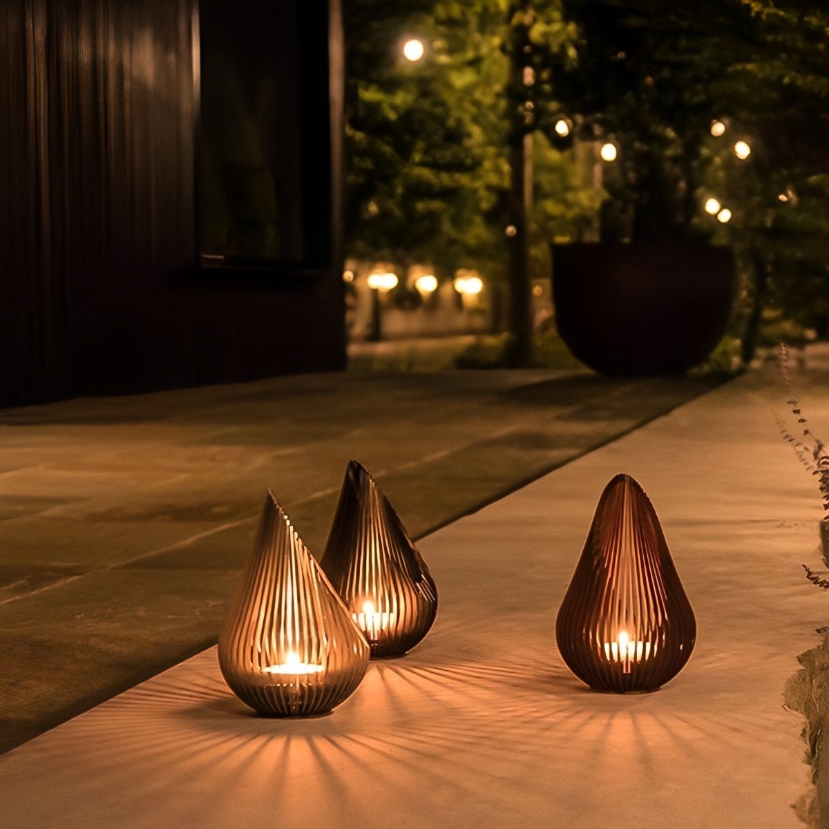 Waterproof Outdoor Steel Tulip Tea - Light Candleholders - Flyachilles