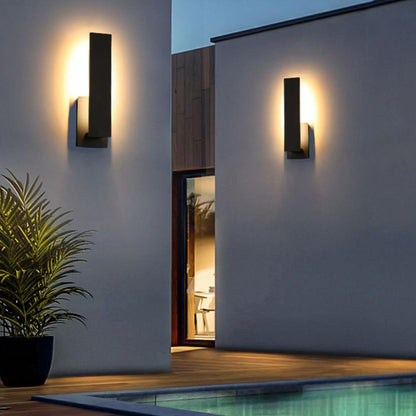 Waterproof Rectangle Black LED Outdoor Wall Sconces - Flyachilles