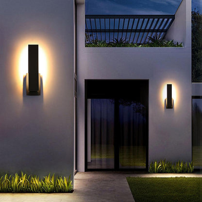 Waterproof Rectangle Black LED Outdoor Wall Sconces - Flyachilles