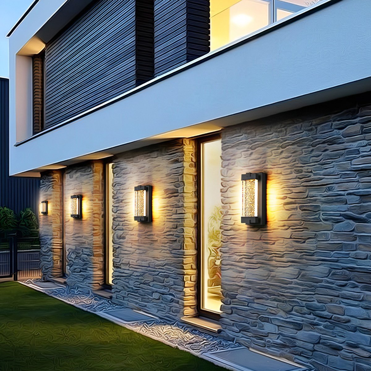 Waterproof Rectangle Crystal LED Outdoor Wall Sconces - Flyachilles