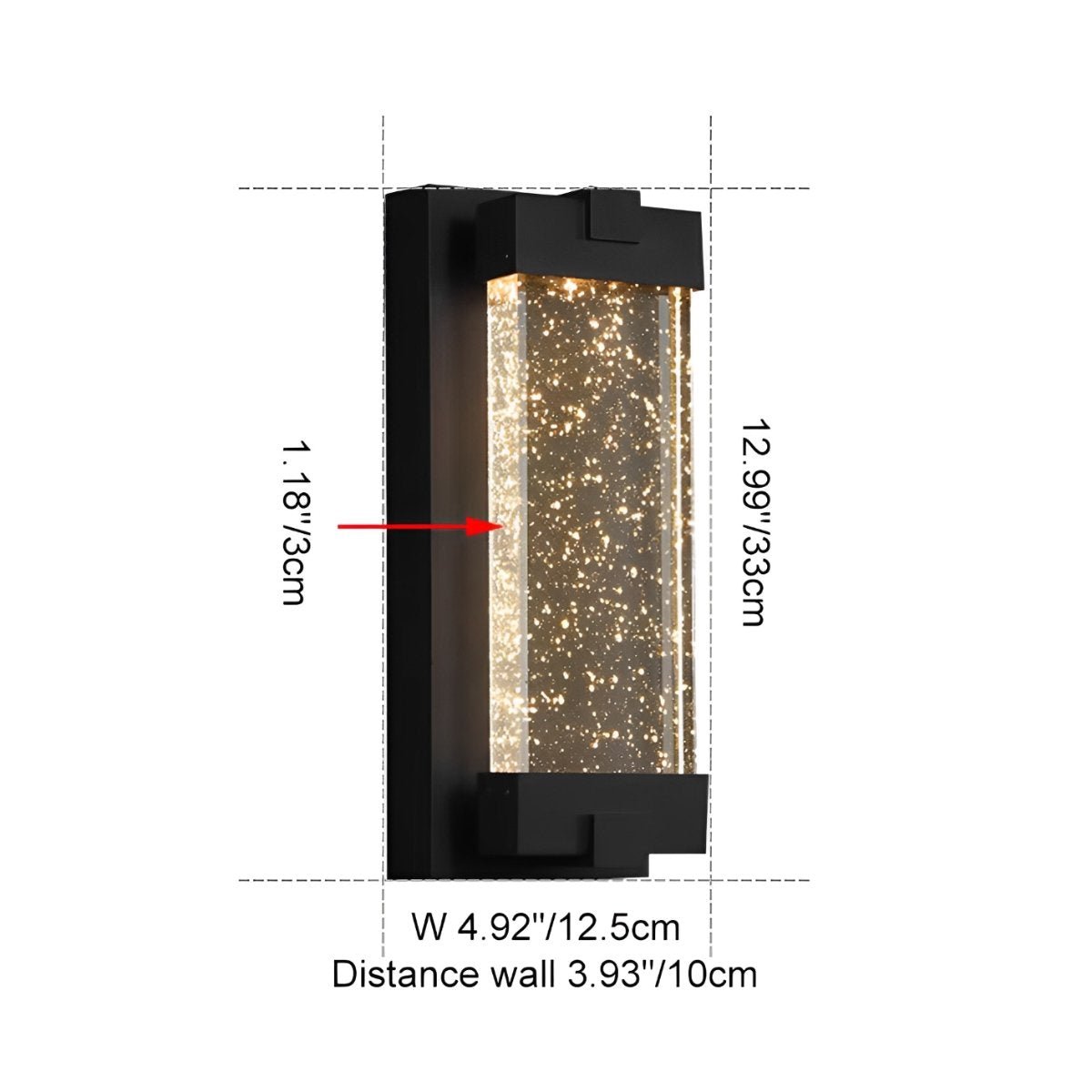 Waterproof Rectangle Crystal LED Outdoor Wall Sconces - Flyachilles