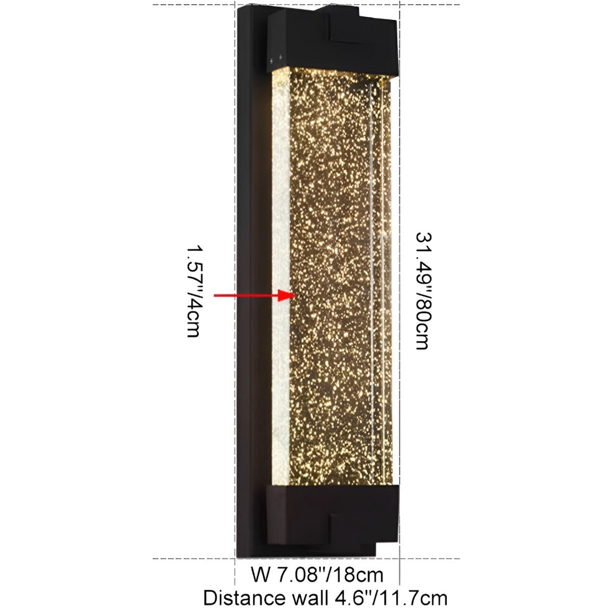 Rectangular Led Wall Sconce Waterproof Rectangle Crystal LED Outdoor Wall Sconces Lighting Wall ...