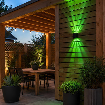 Waterproof RGB Dimmable 7-Beam Up Down LED Outdoor Wall Light - Flyachilles