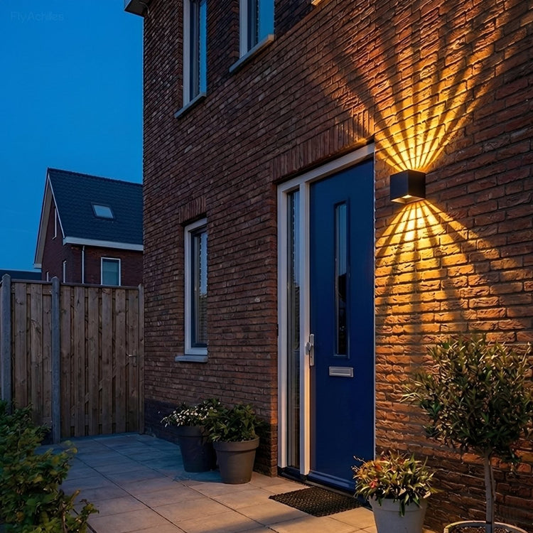 Waterproof RGB Dimmable 7-Beam Up Down LED Outdoor Wall Light - Flyachilles