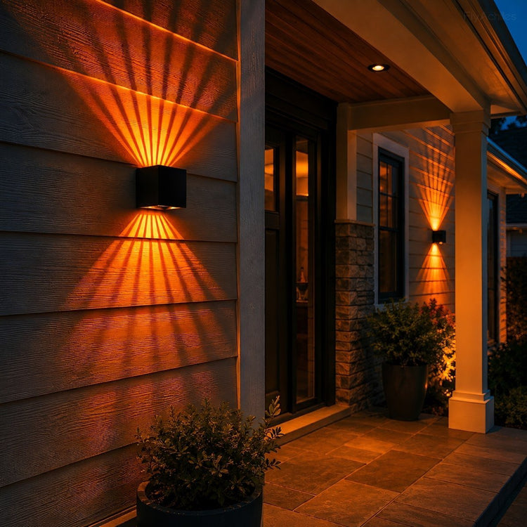 Waterproof RGB Dimmable 7-Beam Up Down LED Outdoor Wall Light - Flyachilles