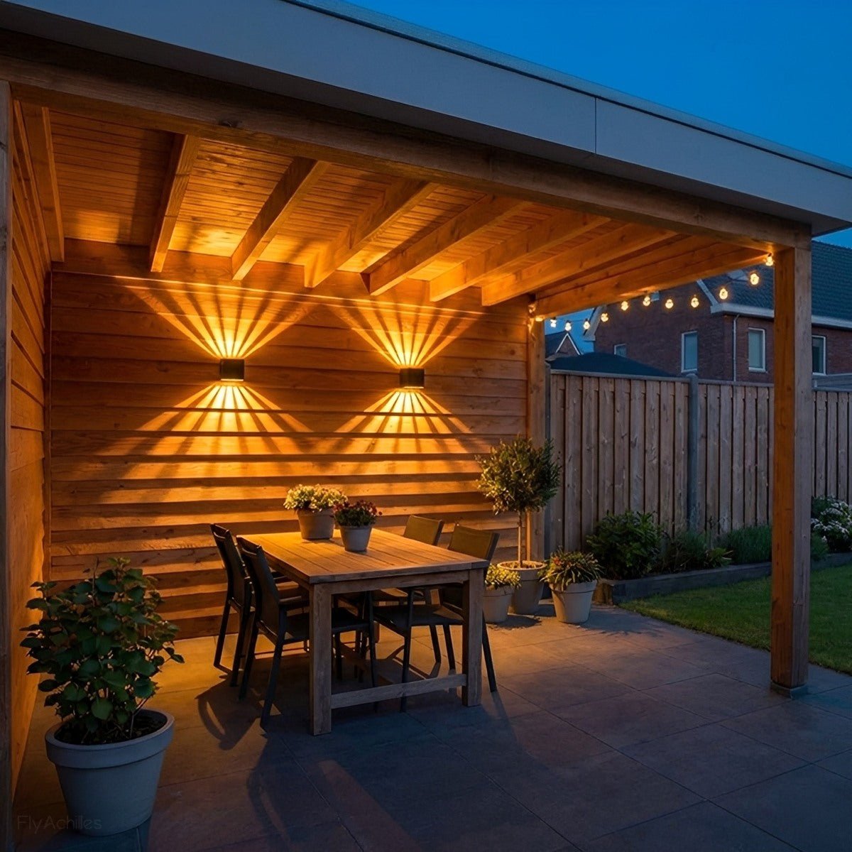 Waterproof RGB Dimmable 7-Beam Up Down LED Outdoor Wall Light - Flyachilles