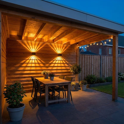 Waterproof RGB Dimmable 7-Beam Up Down LED Outdoor Wall Light - Flyachilles