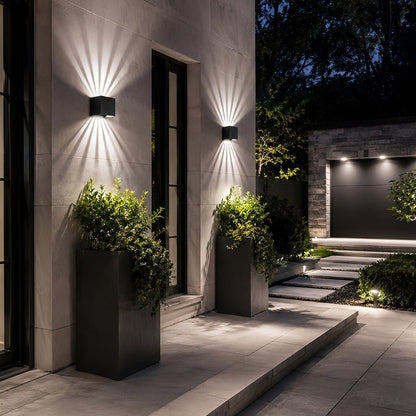 Waterproof RGB Dimmable 7-Beam Up Down LED Outdoor Wall Light - Flyachilles