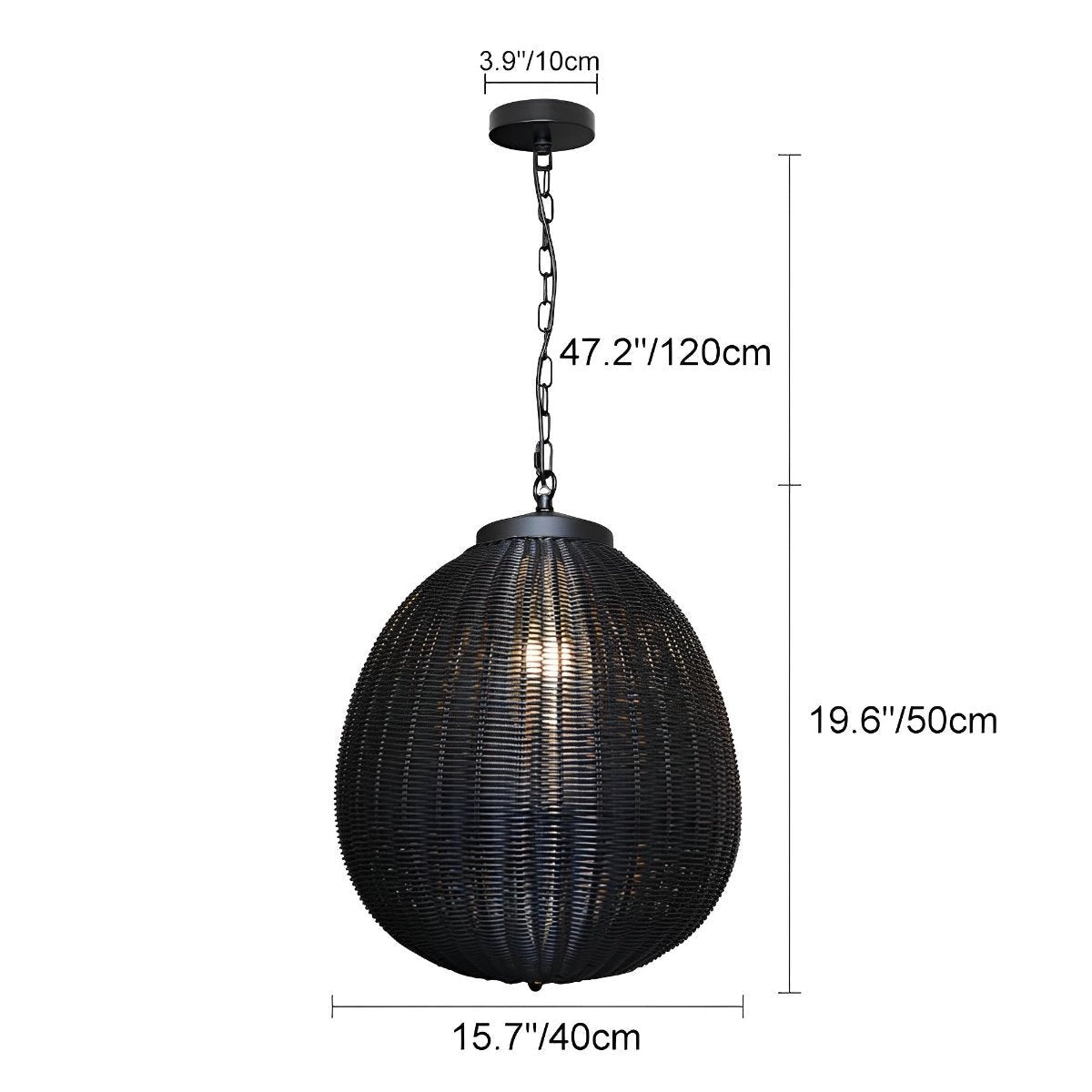 Waterproof Round Rattan Outdoor Lanterns Pendant Lights - Flyachilles