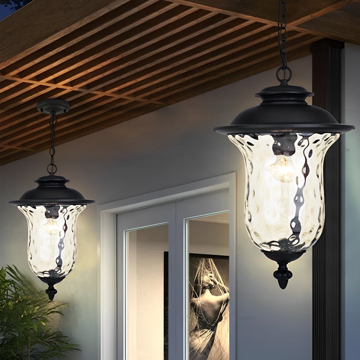 Waterproof Rustic Outdoor Hanging Lantern Pendant Lights - Flyachilles