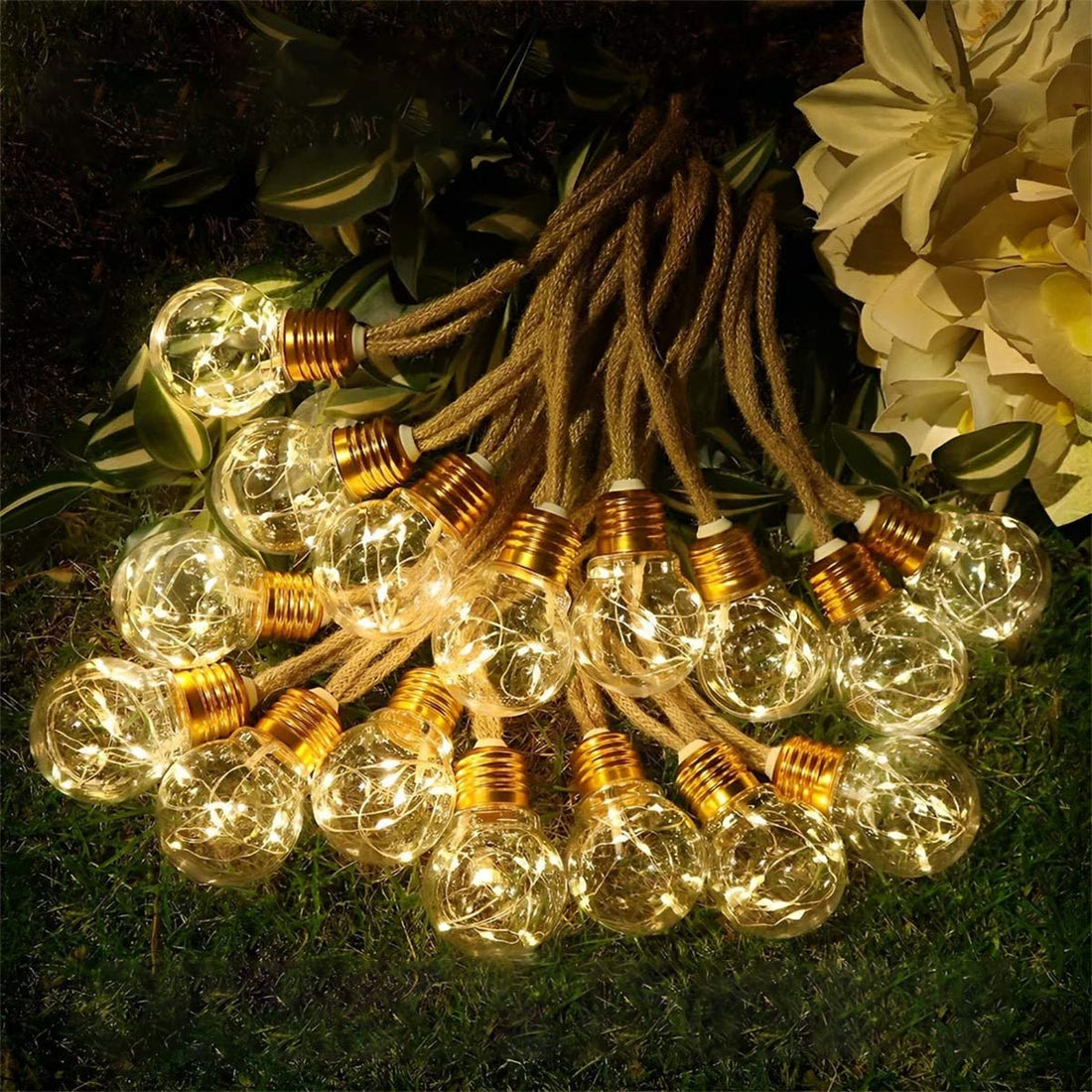 Waterproof Solar 31ft 20 LED Outdoor String Lights - Flyachilles