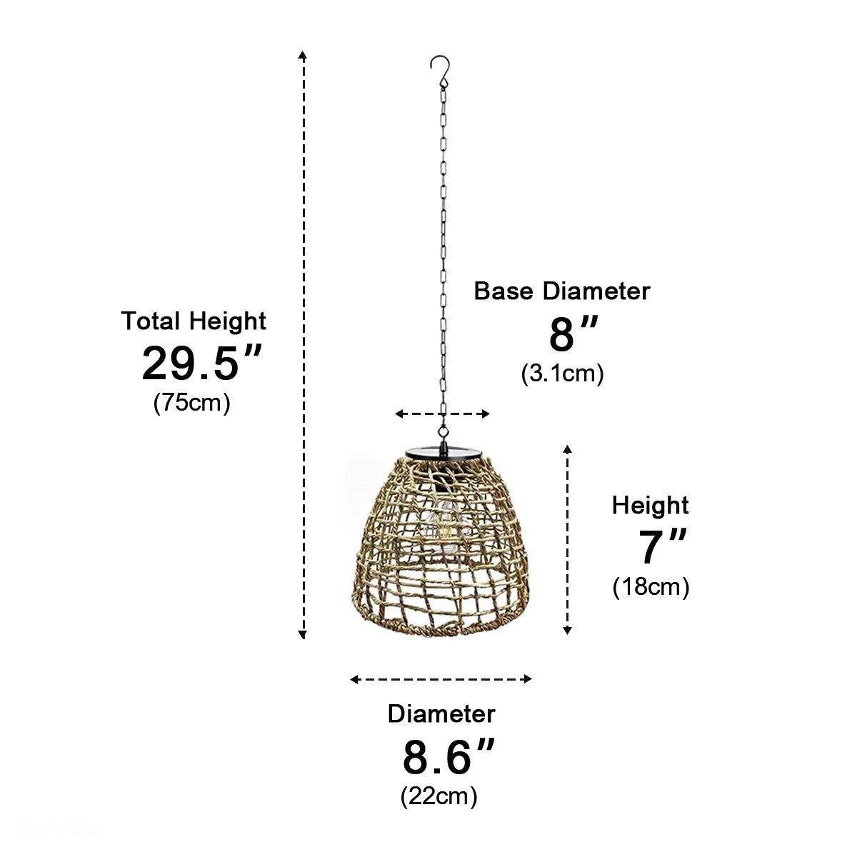 Waterproof Solar Bell Rattan Outdoor Lanterns Pendant Lights - Flyachilles