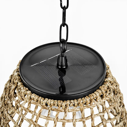 Waterproof Solar Bell Rattan Outdoor Lanterns Pendant Lights - Flyachilles