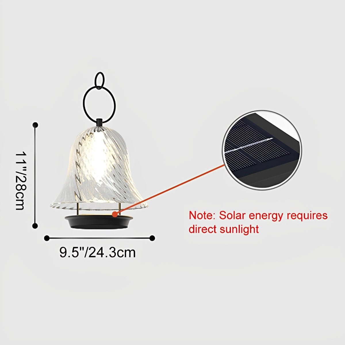 Waterproof Solar Bell Shape Outdoor Hanging Lights for Porch Garden - Flyachilles